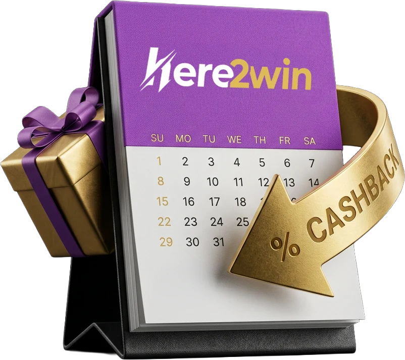 Desk calendar with a purple cover marking a weekly cashback reminder